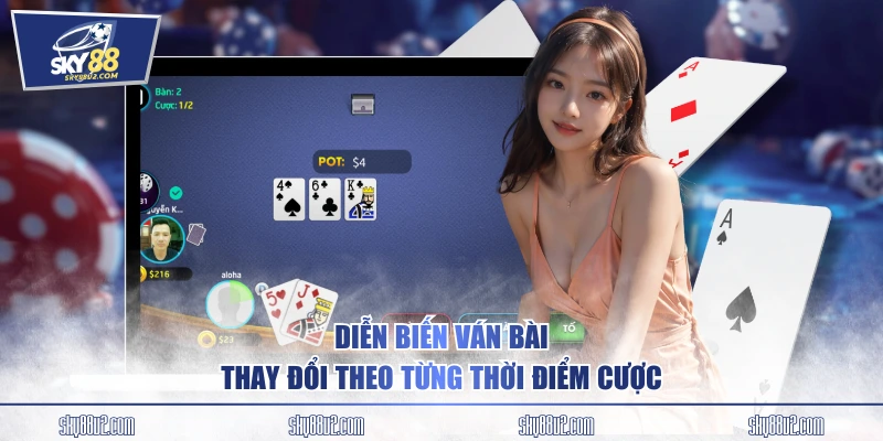 Diễn biến ván bài thay đổi theo từng thời điểm cược