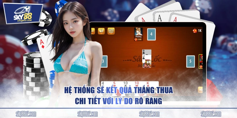 Hệ thống sẽ kết quả thắng thua chi tiết với lý do rõ ràng