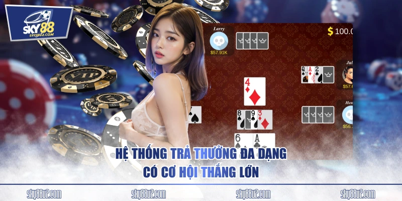 Hệ thống trả thưởng đa dạng, có cơ hội thắng lớn